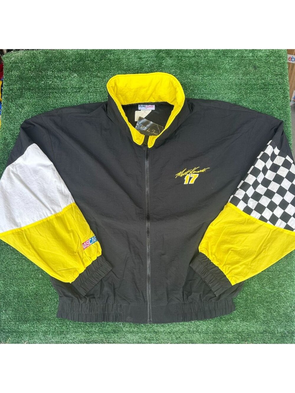 Vintage Y2K NASCAR Matt Kenseth DeWalt Racing Bomber Jacket Black XL Nylon